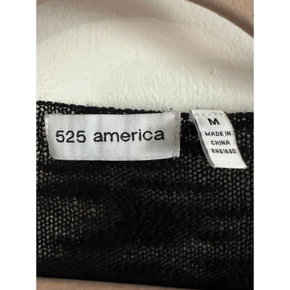 525 AMERICA Black Slub Yarn Knit V-Neck Pullover Sweater Witchy Whimsigoth M - Picture 2 of 5